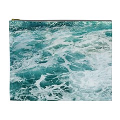 Blue Crashing Ocean Wave Cosmetic Bag (xl) by Jack14