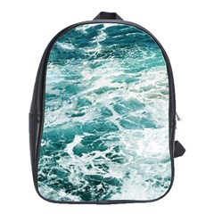 Blue Crashing Ocean Wave School Bag (large) by Jack14