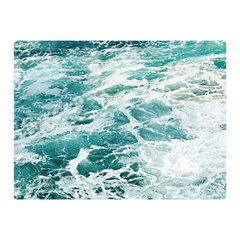 Blue Crashing Ocean Wave Two Sides Premium Plush Fleece Blanket (mini) by Jack14