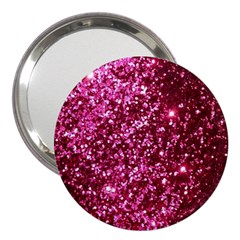 Pink Glitter 3  Handbag Mirrors by Amaryn4rt