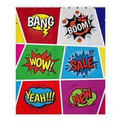 Pop Art Comic Vector Speech Cartoon Bubbles Popart Style With Humor Text Boom Bang Bubbling Expressi Shower Curtain 60  X 72  (medium)  by Amaryn4rt
