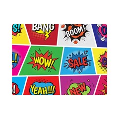 Pop Art Comic Vector Speech Cartoon Bubbles Popart Style With Humor Text Boom Bang Bubbling Expressi Premium Plush Fleece Blanket (mini) by Amaryn4rt