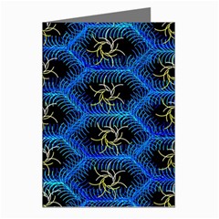 Blue Bee Hive Pattern Greeting Cards (pkg Of 8) by Amaryn4rt