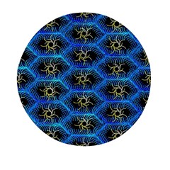 Blue Bee Hive Pattern Mini Round Pill Box (pack Of 3) by Amaryn4rt