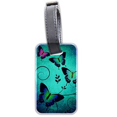 Texture Butterflies Background Luggage Tag (two Sides) by Amaryn4rt