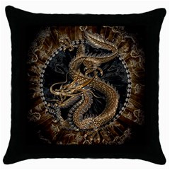 Dragon Pentagram Throw Pillow Case (black) by Amaryn4rt