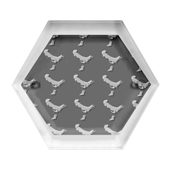 Background-pattern-chicken-fowl Hexagon Wood Jewelry Box by Amaryn4rt