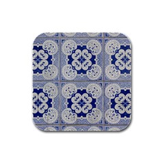Ceramic-portugal-tiles-wall Rubber Square Coaster (4 Pack) by Amaryn4rt