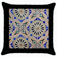 Ceramic-portugal-tiles-wall- Throw Pillow Case (black) by Amaryn4rt