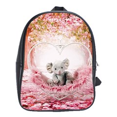 Elephant-heart-plush-vertical-toy School Bag (large) by Amaryn4rt