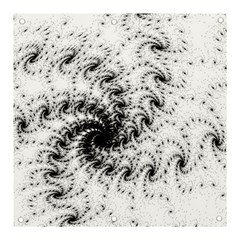 Fractal Black Spiral On White Banner And Sign 3  X 3  by Amaryn4rt