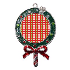 Festive Pattern Christmas Holiday Metal X mas Lollipop With Crystal Ornament by Amaryn4rt