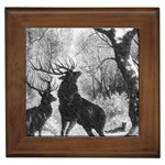 Stag-deer-forest-winter-christmas Framed Tile
