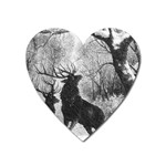 Stag-deer-forest-winter-christmas Heart Magnet