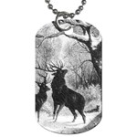Stag-deer-forest-winter-christmas Dog Tag (One Side)