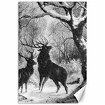 Stag-deer-forest-winter-christmas Canvas 24  x 36 
