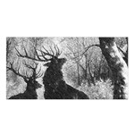 Stag-deer-forest-winter-christmas Satin Shawl 45  x 80 