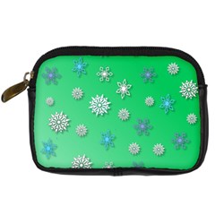 Snowflakes-winter-christmas-overlay Digital Camera Leather Case by Amaryn4rt