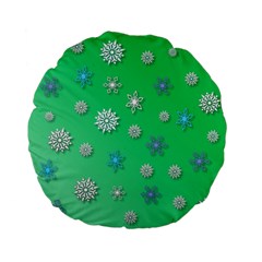 Snowflakes-winter-christmas-overlay Standard 15  Premium Flano Round Cushions by Amaryn4rt