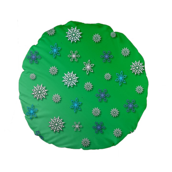 Snowflakes-winter-christmas-overlay Standard 15  Premium Flano Round Cushions