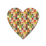 Pattern-christmas-patterns Heart Magnet Front