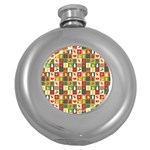 Pattern-christmas-patterns Round Hip Flask (5 oz)