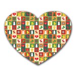 Pattern-christmas-patterns Heart Mousepad
