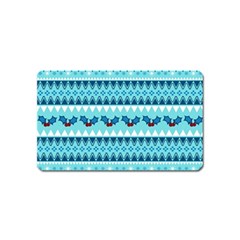 Blue Christmas Vintage Ethnic Seamless Pattern Magnet (name Card) by Amaryn4rt