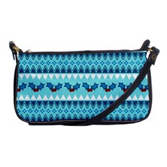 Blue Christmas Vintage Ethnic Seamless Pattern Shoulder Clutch Bag by Amaryn4rt