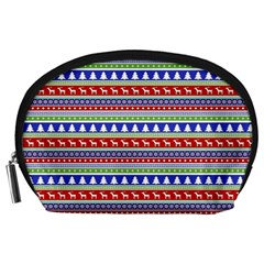 Christmas-color-stripes Pattern Accessory Pouch (large) by Amaryn4rt