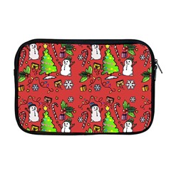 Santa Snowman Gift Holiday Christmas Cartoon Apple Macbook Pro 17  Zipper Case by Amaryn4rt