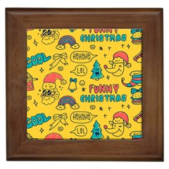 Colorful-funny-christmas-pattern Cool Ho Ho Ho Lol Framed Tile by Amaryn4rt