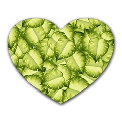 Seamless-pattern-with-green-leaves Heart Mousepad by Amaryn4rt