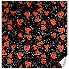 Seamless-vector-pattern-with-watermelons-hearts-mint Canvas 16  X 16  by Amaryn4rt