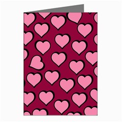Pattern Pink Abstract Heart Greeting Cards (pkg Of 8) by Pakjumat