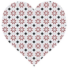 Tile Pattern Design Flowers Wooden Puzzle Heart by Pakjumat