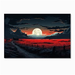 Winter Painting Moon Night Sky Postcards 5  X 7  (pkg Of 10) by Pakjumat