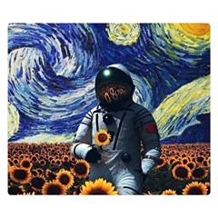 Starry Surreal Psychedelic Astronaut Space Two Sides Premium Plush Fleece Blanket (small) by Pakjumat
