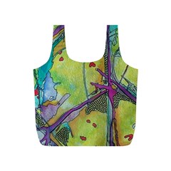 Green Peace Sign Psychedelic Trippy Full Print Recycle Bag (s) by Modalart