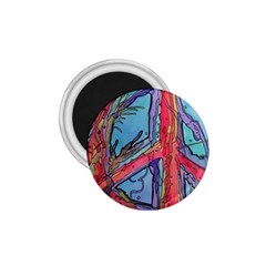Hippie Peace Sign Psychedelic Trippy 1 75  Magnets by Modalart