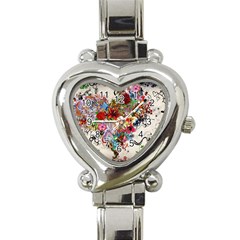 Valentine s Day Heart Artistic Psychedelic Heart Italian Charm Watch by Modalart