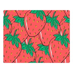 Texture Sweet Strawberry Dessert Food Summer Pattern Two Sides Premium Plush Fleece Blanket (large) by Sarkoni