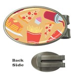 Fast Junk Food  Pizza Burger Cool Soda Pattern Money Clips (Oval) 