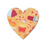 Fast Junk Food  Pizza Burger Cool Soda Pattern Heart Magnet
