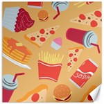 Fast Junk Food  Pizza Burger Cool Soda Pattern Canvas 16  x 16 