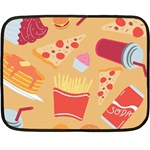 Fast Junk Food  Pizza Burger Cool Soda Pattern Fleece Blanket (Mini)