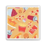 Fast Junk Food  Pizza Burger Cool Soda Pattern Memory Card Reader (Square)