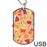 Fast Junk Food  Pizza Burger Cool Soda Pattern Dog Tag USB Flash (Two Sides)