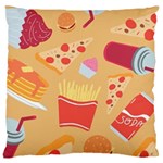 Fast Junk Food  Pizza Burger Cool Soda Pattern Large Cushion Case (One Side)