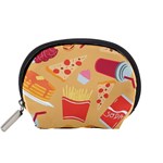 Fast Junk Food  Pizza Burger Cool Soda Pattern Accessory Pouch (Small)